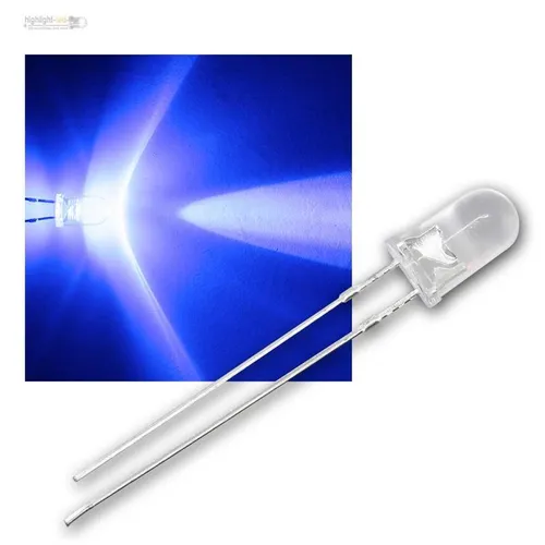LED 5mm blau megalhell, Leuchtdioden, blaue LEDs bleu blauw blue 20