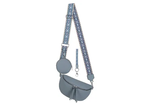 EAAKIE Gürteltasche Bauchtasche Umhängetasche Crossbody-Bag Kunstleder Italy-Design, als Schultertasche, CrossOver, Umhängetasche tragbar