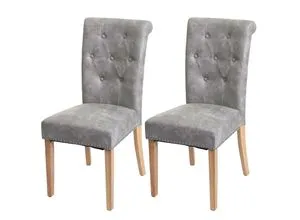 2er-Set Esszimmerstuhl Chesterfield II in silber von MCW