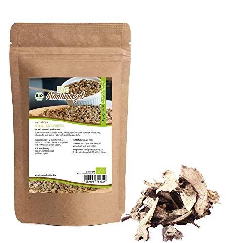 Mynatura Bio Alantwurzel geschnitten 300g - Getrocknet für Tee, Tinktur oder Aufguss - Helenenkraut aus kontrolliertem Anbau - Naturbelassen und vegan (1 x 300g)