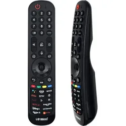 Ersatz TV Fernbedienung für LG MR21GA/MR21GC/MR22GA/MR22GN/MR23GA/MR24GA - Schwarz mit Sprachsteuerung - Hochwertige Ersatz-Fernbedienung für LG TVs mit einfacher Pairing-Funktion. Ausgestattet mit Sprachsteuerung und direkten Tasten für Streaming-Dienste. Ideal für den täglichen Gebrauch.