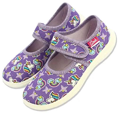 Beck Violet Dream Hausschuhe für Mädchen - Hochwertige Hausschuhe mit Einhorn Motiv, federleicht, atmungsaktiv und rutschfester Profilsohle für optimalen Tragekomfort.