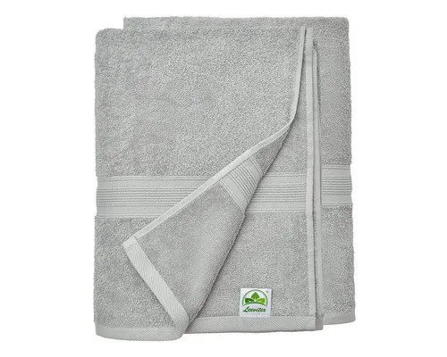 leevitex® Saunatuch Frottee XXL, (2-St), 80 x 200 cm, extra groß & saugfähig, Silber/Hellgrau