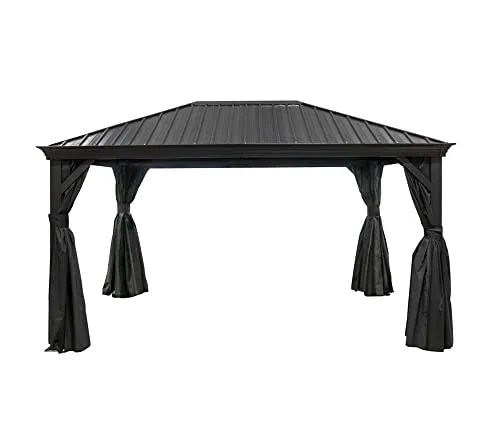 Sojag Alu Pavillon Marsala 1014 | Hardtop mit Moskitonetz - Pavillon für Garten und Terrasse, bietet zuverlässigen Schatten und Schutz vor Insekten mit robustem Aluminium und Moskitonetzen für maximalen Komfort.