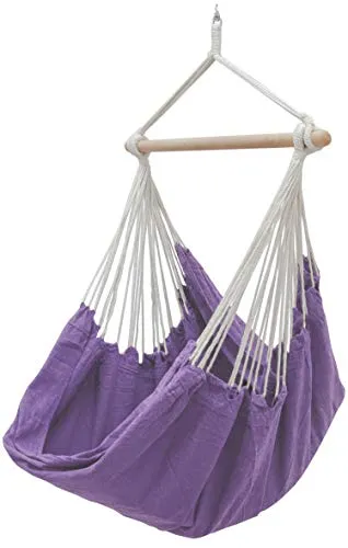 eyepower XL Hängesessel 185 x 130 cm für 2 Personen - Hängestuhl Outdoor & Indoor - Schwebesitz für Garten Balkon Terrasse - Relaxstuhl aus 100% Baumwolle - Sitzschaukel im Boho Stil ohne Gestell
