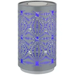 GLOBO LIGHTING AMIYAH LED Tischleuchte mit Farbwechsel - Elegante Tischleuchte AMIYAH aus mattweißem Kunststoff und grauem Metall. Mit RGB-Farbwechsel und Touch-Schalter für stimmungsvolles Licht. Ideal für Tische und Nachttische, sorgt für individuelle Atmosphäre.