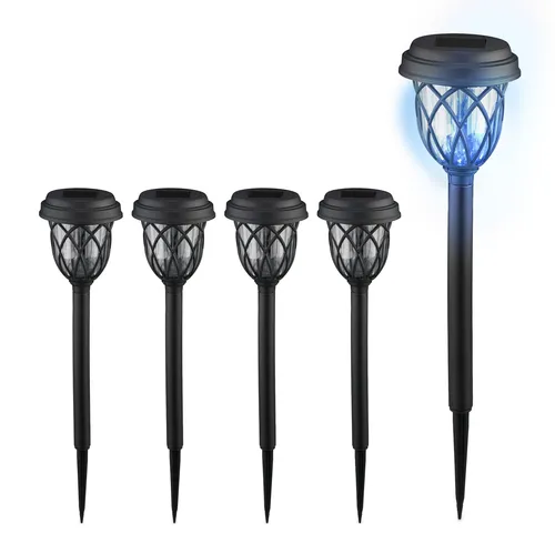 Solarlampen Set, mit Erdspieß, Solarleuchte für draußen, LED Gartenlicht Laterne