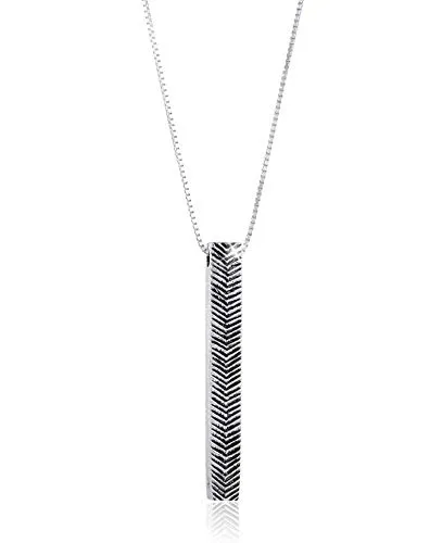Kuzzoi Herren Halskette mit Barren Anhänger - Ketten für Herren: Robuste 60 cm lange Halskette aus hochwertigem 925 Sterling Silber, ideal für einen maskulinen Freizeitlook und perfekt als Geschenk.