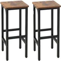 Costway 2er Set Barhocker mit Fußstütze Vintage