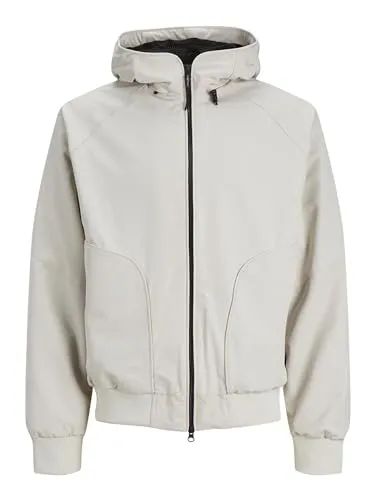 Jack & Jones JcoTrack Bomber Jacket - Funktionsjacke aus 92% Polyester und 8% Elasthan, ideal für aktive Freizeit mit bequemer Passform in Beige, Größe S.