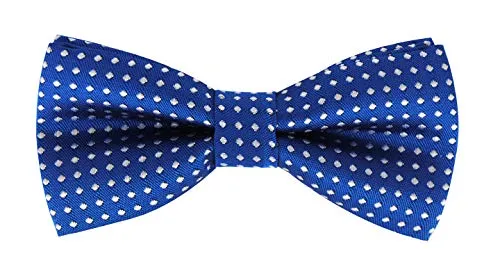 axy Kinderfliege, Jungen Fliege, bereits gebunden, Konfirmation verstellbar KFLI1 (Blau mit weissen Punkten)