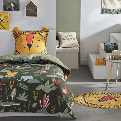 Familando Bettwäsche-Set Löwe 2-teilig – 135x200cm in grün von Familando