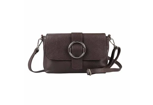 ITALYSHOP24 Schultertasche MADE IN ITALY Damen Leder Tasche Umhängetasche Cross Over Body Clutch, Messenger Bag Brusttasche Hüfttasche Freizeit Abendtasche Smartphone