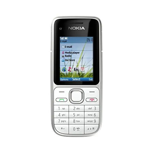Nokia C2-01 Handy - Simlockfreies Handy mit 3,2 Megapixel Kamera und edler Metalloberfläche, ideal für Fotos und Videos unterwegs. Unterstützt UMTS-3G und bietet Hot-Swap für microSD bis 16 GB.