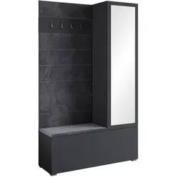 Produktbild P & B Garderobe, Schwarz, Holzwerkstoff, 5 Fächer, 115x192x37.5 cm, Fsc, Garderobe, Garderoben-Sets & Serien, Garderoben-Sets