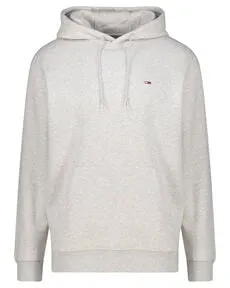 Tommy Jeans TJM REG S FLAG HOODIE Herren-Sweatshirt - Herren-Sweatshirt in Silver Grey Heather mit besticktem Markenlogo. Bequem und stylisch, ideal für den Alltag dank weicher Sweat-Qualität und praktischer Kapuze.