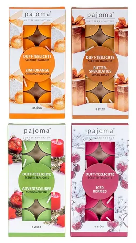 Levandeo® Duftkerze, 32 Kerzen Weihnachtsduft 4x8 Stück Duft-Teelichter Duftkerzen Advent