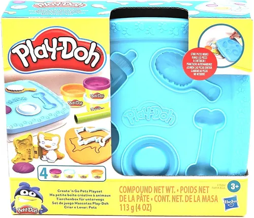 Hasbro F7528 Play-Doh Tierchenbox für Unterwegs inkl. 4 Dosen Knete