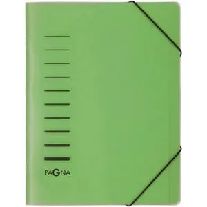 Pagna Ordnungsmappe 40056-03, A4, aus Karton, mit PP-Umschlag, grün, 6 Fächer