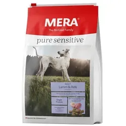 mera Pure Sensitive Lamm & Reis Trockenfutter für Hunde - Hundefutter für sensible Hunde, mit Lamm als einzige Proteinquelle und leicht verdaulichem Reis. Ideal zur Minimierung von Nahrungsunverträglichkeiten und Allergien.
