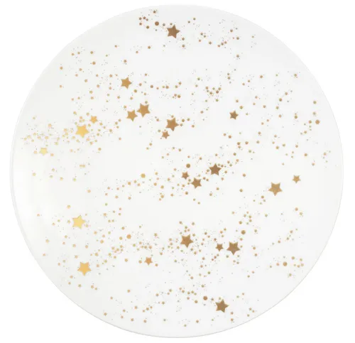 Liberty Speiseteller rund 27,5 cm Golden Stars - Eleganter Porzellan Speiseteller mit funkelndem Golden Stars Design, ideal für festliche Anlässe und besondere Dinnerpartys.