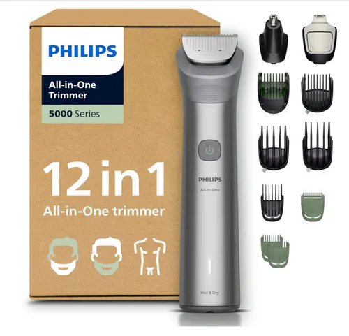 PHILIPS Multigroom Series 5000 All-in-One Bart- & Haarschneider 12-teilig