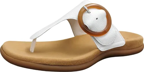 Gabor Damen Pantoletten - Best Fitting Schlupfschuhe in Weiß - Stylische Pantoletten für Damen mit normaller Weite und komfortablem Klettverschluss. Ideal für warme Tage und Freizeitaktivitäten.