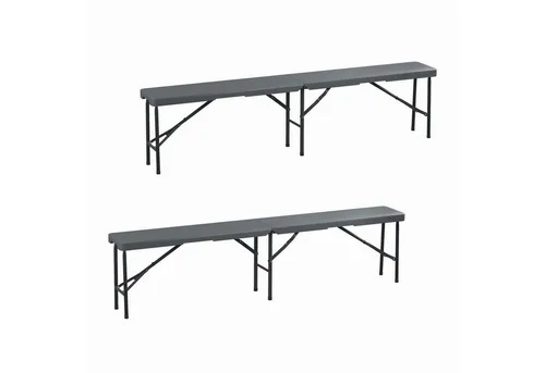 Relaxdays Bierbank 2er Set, klappbar - Praktisches 2er Set Klappbänke aus robustem Kunststoff und Stahl, ideal für Garten, Balkon oder Camping. Platzsparend und leicht transportierbar - perfekt für jede Veranstaltung!