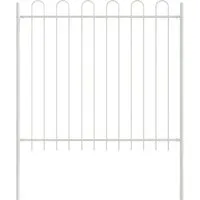 vidaXL Gartenzaun mit Speerspitzen Weiß 3,4x1,2 m aus Stahl - Nutztierzäune - Robuster, wetterfester Zaun aus pulverbeschichtetem Stahl für Sicherheit und stilvolle Gestaltung deines Außenbereichs, einfach zu montieren.