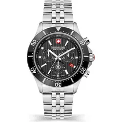 Swiss Military Hanowa SMWGI2100701 FLAGSHIP X CHRONO Herrenuhr - Silber/Schwarz - Chronographen mit sportlichem Design, kratzfestem Saphirglas und 10 ATM wasserdicht. Ideal für Herren, die Qualität und Funktionalität schätzen.