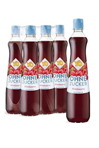 YO Sirup Himbeere – Zuckerfrei, 6 x 700 ml Fruchtsirup für bis zu 6 Liter