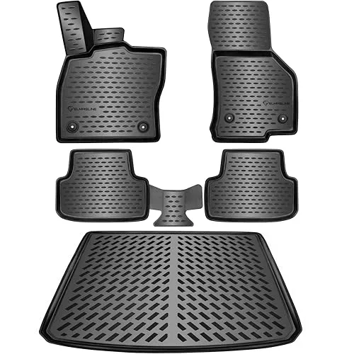 ELMASLINE 3D Gummimatten & Kofferraumwanne Set für VW Golf 7 Variant (2012-2021) - Individuelle Gummimatten und Kofferraummatte für VW Golf 7 Variant. Hoher Rand schützt vor Wasser und Schmutz. Pflegeleicht und rutschhemmend, ideal für jeden Einsatz!