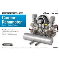 Franzis Porsche Carrera-Rennmotor Bausatz - Modellbausätze - Originalgetreues Funktionsmodell im Maßstab 1:3 mit beweglichen Teilen und integriertem Soundmodul für Porsche-Liebhaber und Modellbaubegeisterte.