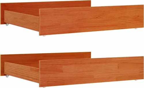 vidaXL Bettschubladen 2 STK. - Wachsbraun Massivholz Kiefer - Unterbettkommoden aus massivem Kiefernholz, ideal zur Maximierung des Stauraums in deinem Schlafzimmer mit leichtgängigen Rollen für einfachen Zugriff.