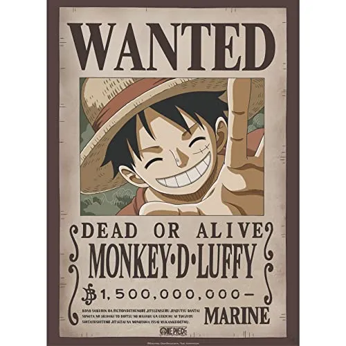 ABYstyle Gbeye One Piece Poster Wanted Luffy (52 x 38 cm)