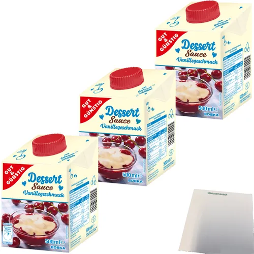 Gut&Günstig sahnige Dessertsauce mit Vanillegeschmack 3er Pack 3x500ml usy Block