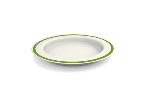 Ornamin Großer Teller mit Kipp-Trick (Rand grün) in grün von Ornamin