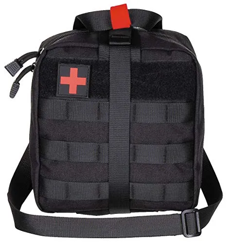 MFH Erste-Hilfe Tasche groß, MOLLE (schwarz) - Erste-Hilfe-Set für Camping & Reisen, mit abnehmbarer Molle-Trägerplatte und zahlreichen Einschubtaschen für optimale Organisation. Ideal für Outdooraktivitäten und Wandertouren.