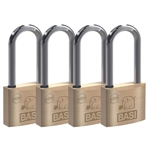 BASI Vorhangschloss 4er Set mit extra hohem Bügel 63 mm