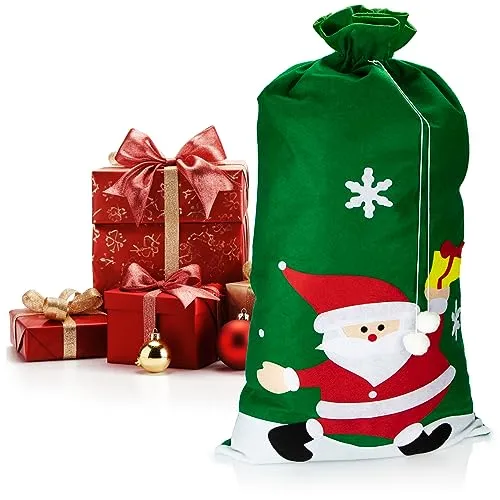 com-four® XXL Geschenksack für Weihnachten mit Weihnachtsmann-Motiv - Nikolausbeutel zum Befüllen - Weihnachtssack - Gabenbeutel für Weihnachtsmannkostüm und X-Mas-Dekoration