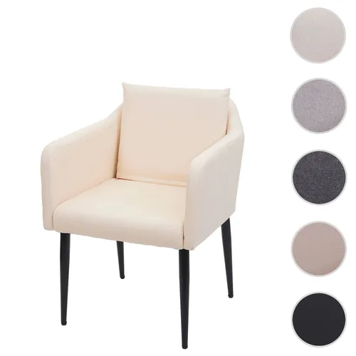 Esszimmerstuhl HWC-H93, Kunstleder creme-beige
