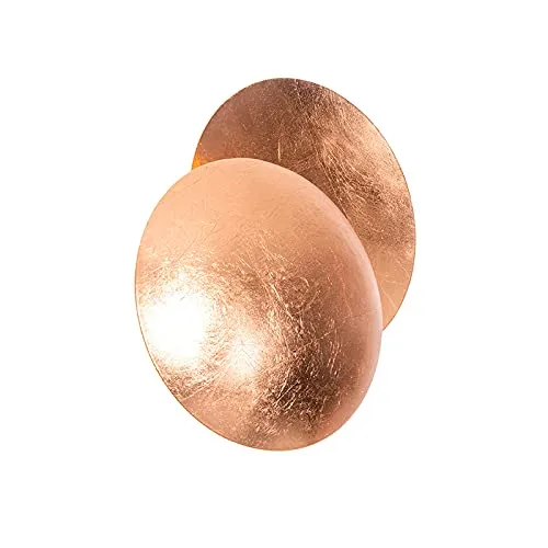 Qazqa Sunrise Wandleuchte - Kupfer, Rund, 28W, Dimmbar - Moderne Wandlampe mit G9-Fassung in elegantem Kupfer. Ideal für Flur, Küche und Wohnzimmer. Dimmbar für individuelle Lichtstimmungen – Leuchtmittel nicht enthalten.