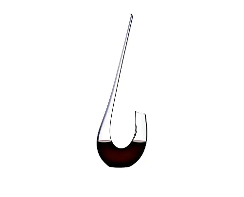 RIEDEL Winewings Dekanter - Handgefertigtes Kristallglas mit lila Akzent - Weindekanter aus klarem Kristallglas, elegant mit lavendelfarbenem Streifen und eingekerbtem Griff für komfortables Ausschenken. Perfekt für Weinliebhaber!
