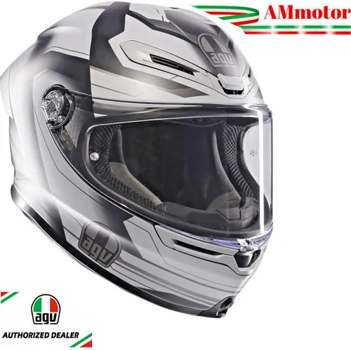 AGV K6 S Ultrasonic Integralhelm - Matt Black Grey XL - Motorradhelm in Größe XL, aus leichtem Carbon mit Doppel-D-Verschluss für optimale Sicherheit und Komfort beim Fahren.