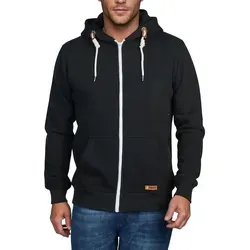 riverso Sweatjacke Herren mit Kapuze Reißverschluss Regular Fit RIVThilo Regular Fit Schwarz 3XL