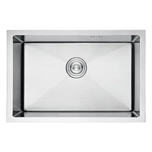 Ibergrif M87044 Küchenspüle 70 x 44 cm, Unterbauspüle mit Ablauffilter, Edelstahl