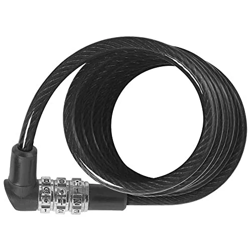 ABUS Spiralkabelschloss 3506C - 6 mm starkes, flexibles Zahlenschloss - ABUS-Sicherheitslevel 1 - 180 cm - Schwarz
