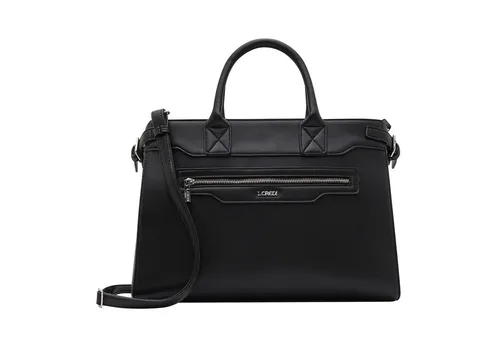 L. CREDI Henkeltasche Olisa - Handtasche aus hochwertigem Polyurethan in elegantem Schwarz, ideal für den täglichen Gebrauch mit einem praktischen Reißverschluss und einem Volumen von 13 Litern.