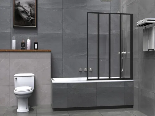 welltime Badewannenaufsatz Nassau – Elegante Faltwand aus Einscheibensicherheitsglas