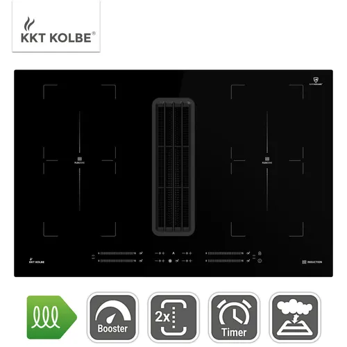 KKT KOLBE IND800DRAFT - 80 cm Induktionskochfeld mit integriertem Dunstabzug, flexible Topfplatzierung und blitzschnelle Aufheizzeiten